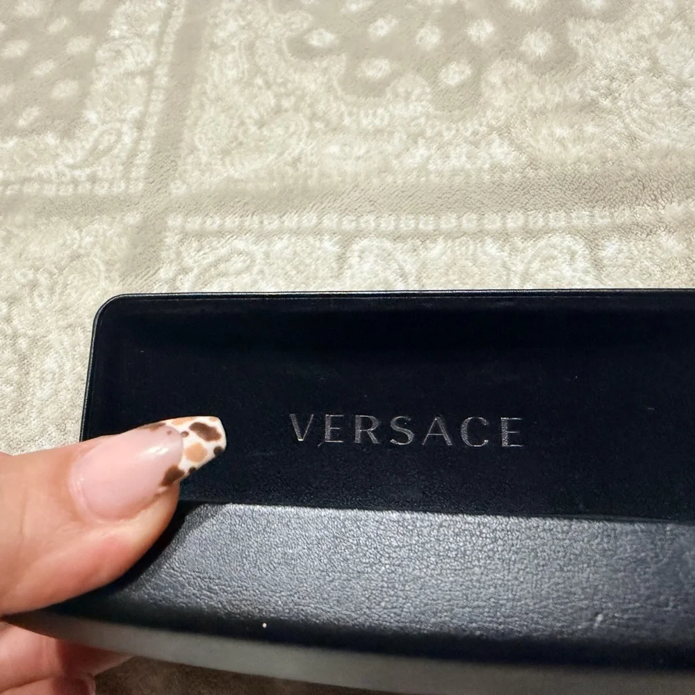 Versace Black and Gold Round Optical Glasses